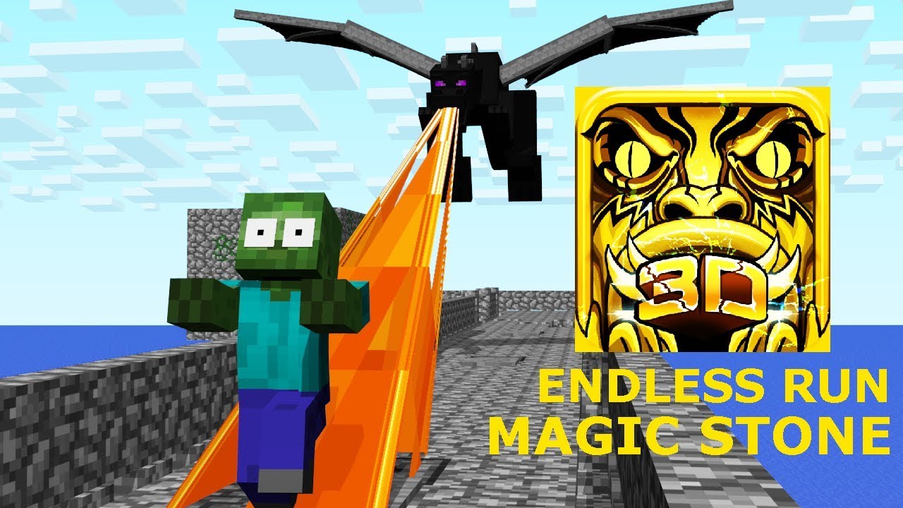 ENDLESS RUN MAGIC STONE CHALLENGE - Minecraft Animation