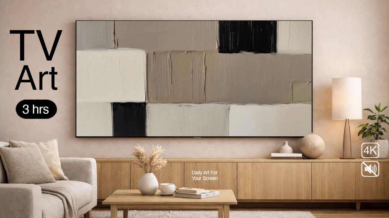 Abstract Beige Art for your TV  | 3 Hours 4K No Sound - FrameTV Compatible