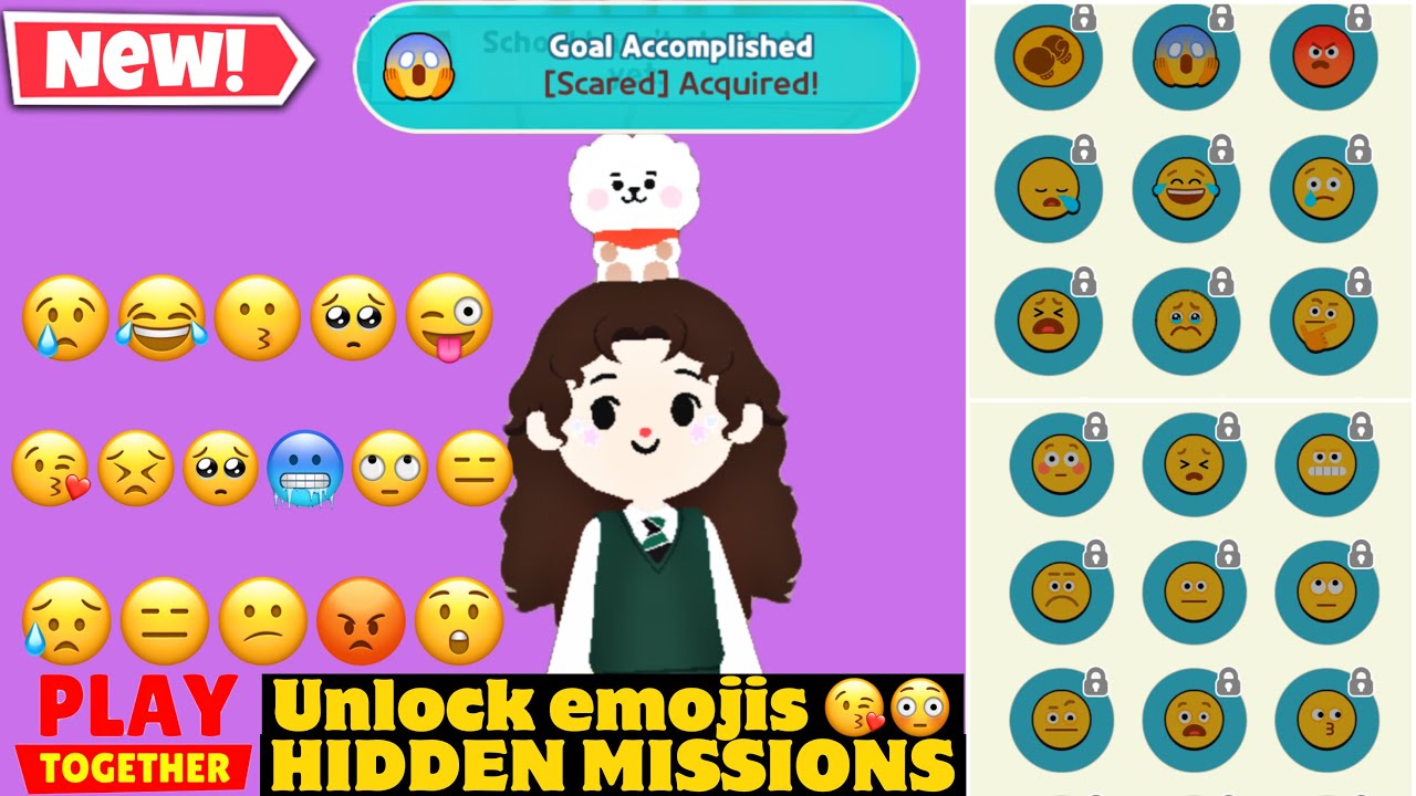 HIDDEN MISSIONS TO UNLOCK NEW EMOJI😳🙄😘 | PLAY TOGETHER | Belle