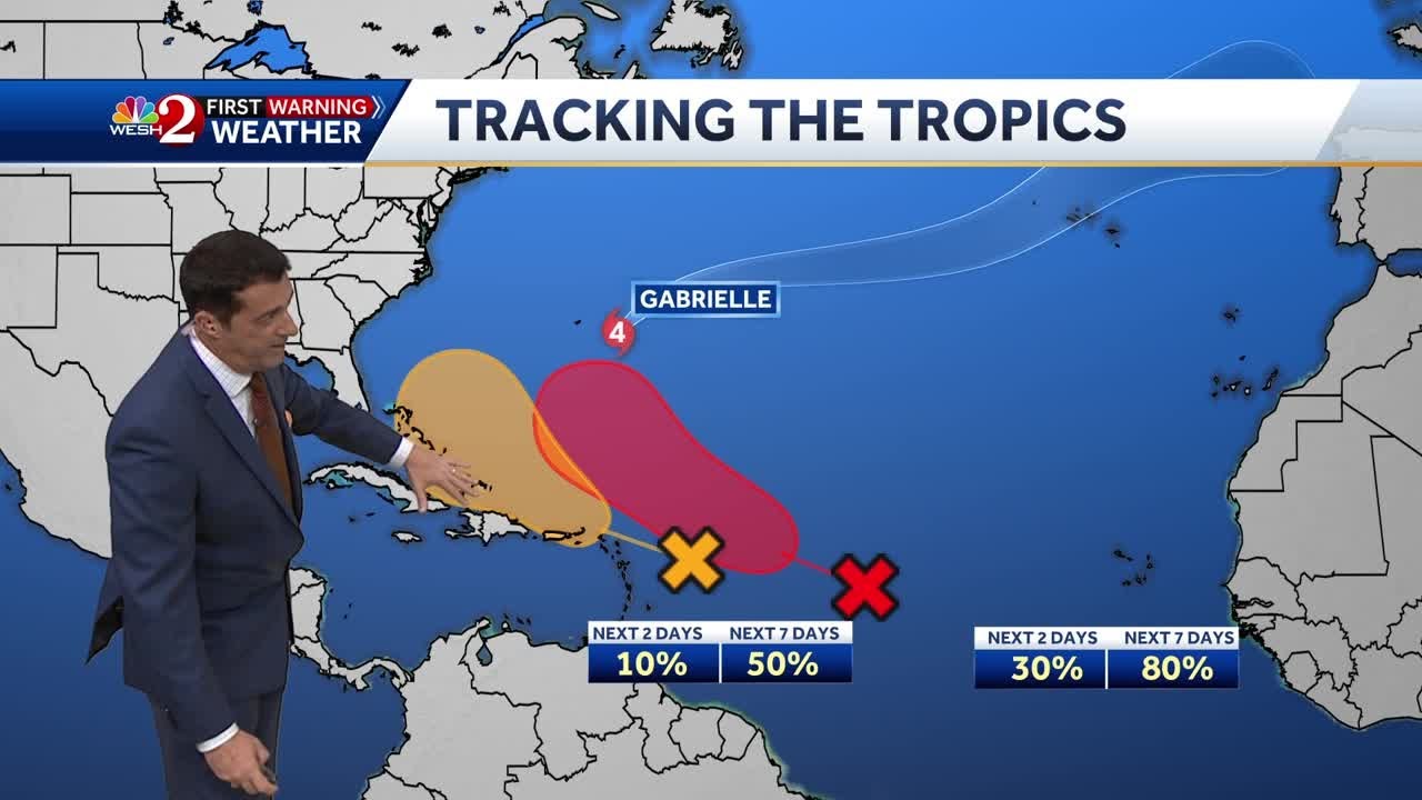 Hurricane Gabrielle now a Cat 4 storm; NHC monitoring 2 more tropical waves