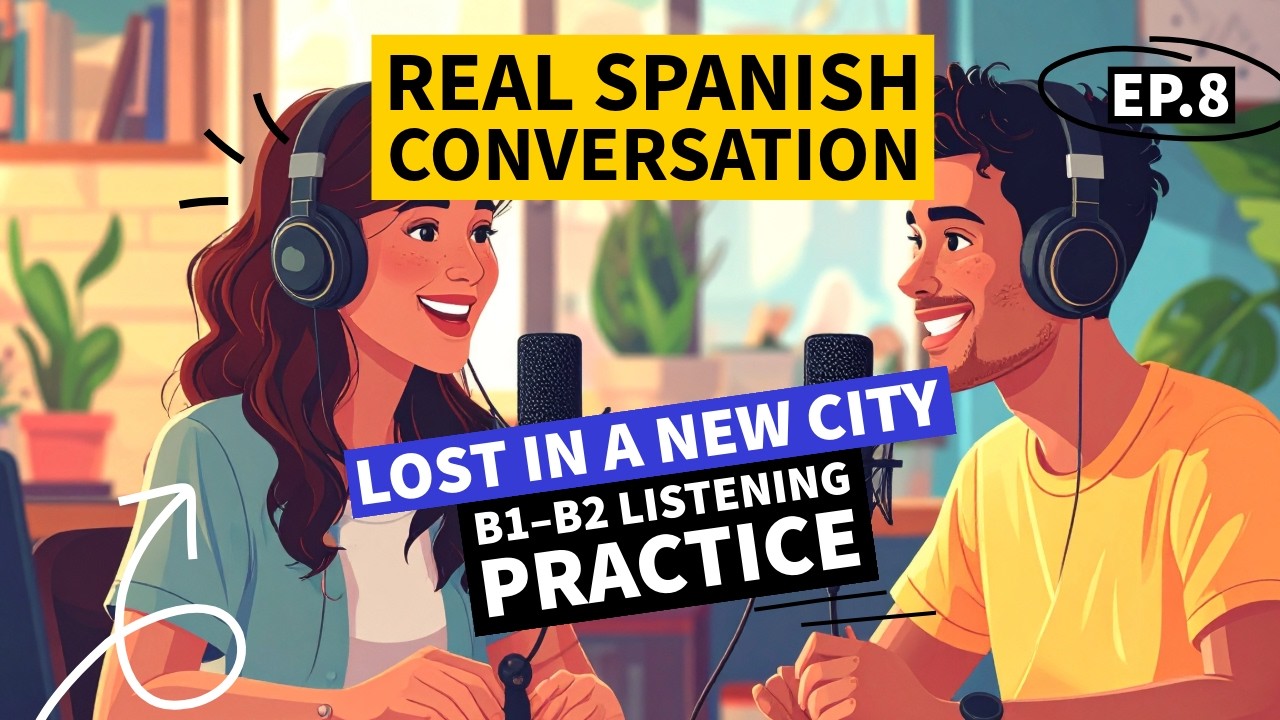 Real Spanish Conversation | Getting Lost in a City 🗺️😅 | B1–B2 Listening Practice
