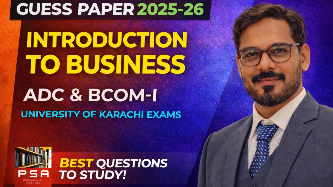 Introduction to Business Guess Paper for ADC & B.com | Most Important Questions for exam 2026 |