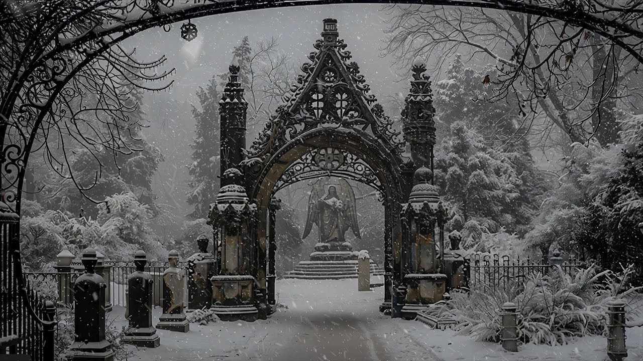 A Forgotten Gothic Sanctuary in the Snow | Dark Academia Winter Ambience for Writing & Melancholy