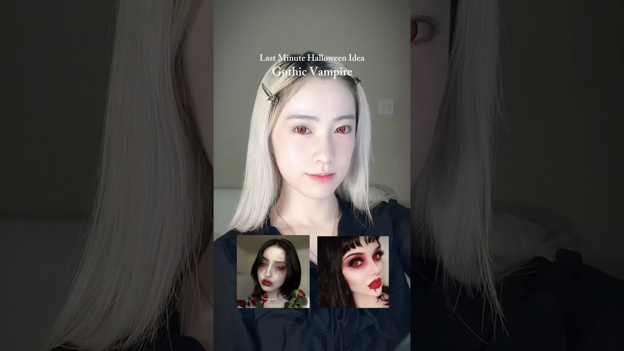 Easy Vampire Makeup🩸🖤#gothmakeup #halloweenmakeuplook #vampire #vampiremakeup #halloweenmakeup