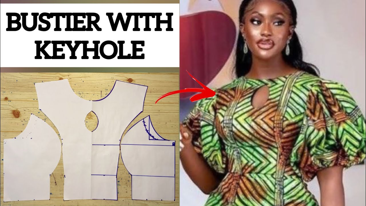 PRINCESS DART BUSTIER with a keyhole neckline | Pattern drafting