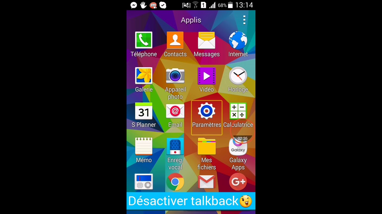 Désactiver talkback sur android😉