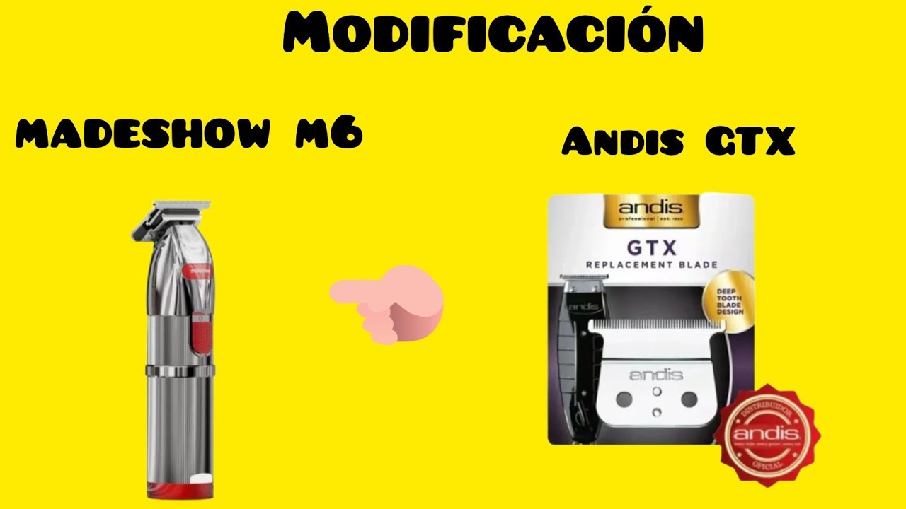 Modificación de madeshow m6 con cuchillas andis GTX en español 👍👍