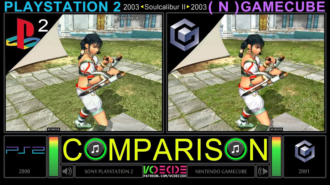 Soulcalibur II (Playstation 2 vs GameCube) Side by Side Comparison - Dual Longplay | VCDECIDE