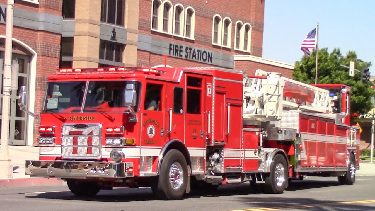 Riverside Fire Dept. Truck 1 (x3) & AMR Ambulance