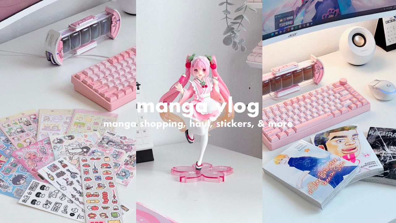 manga vlog | manga haul, shopping, stickers, & more
