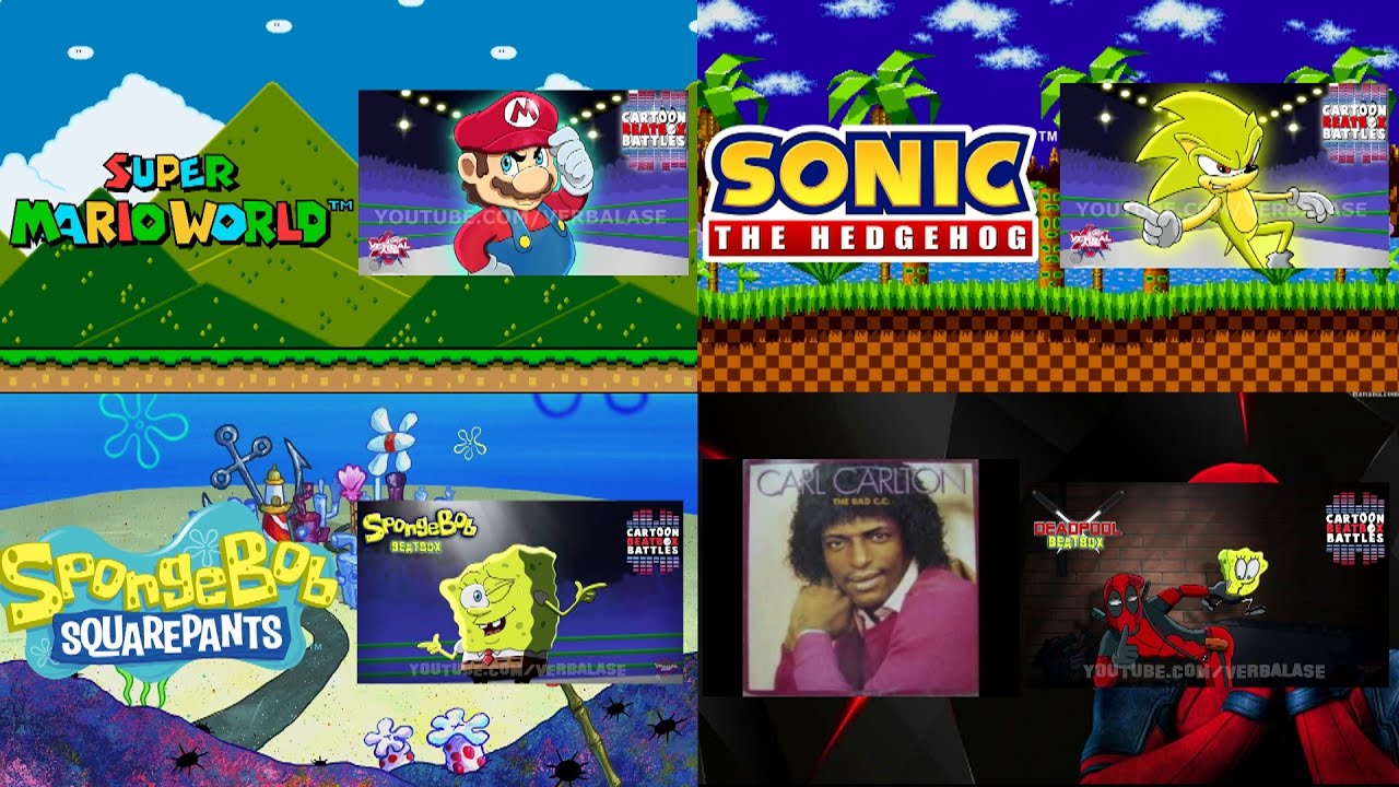 Mario, Sonic, Spongebob, and Deadpool Beatbox Battle Solo Mashup