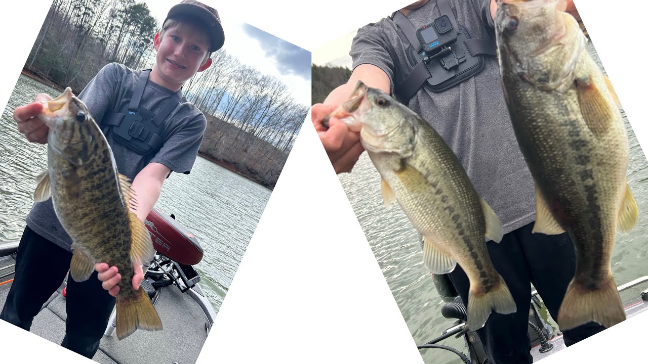 Bass fishing lake James, North Carolina ￼