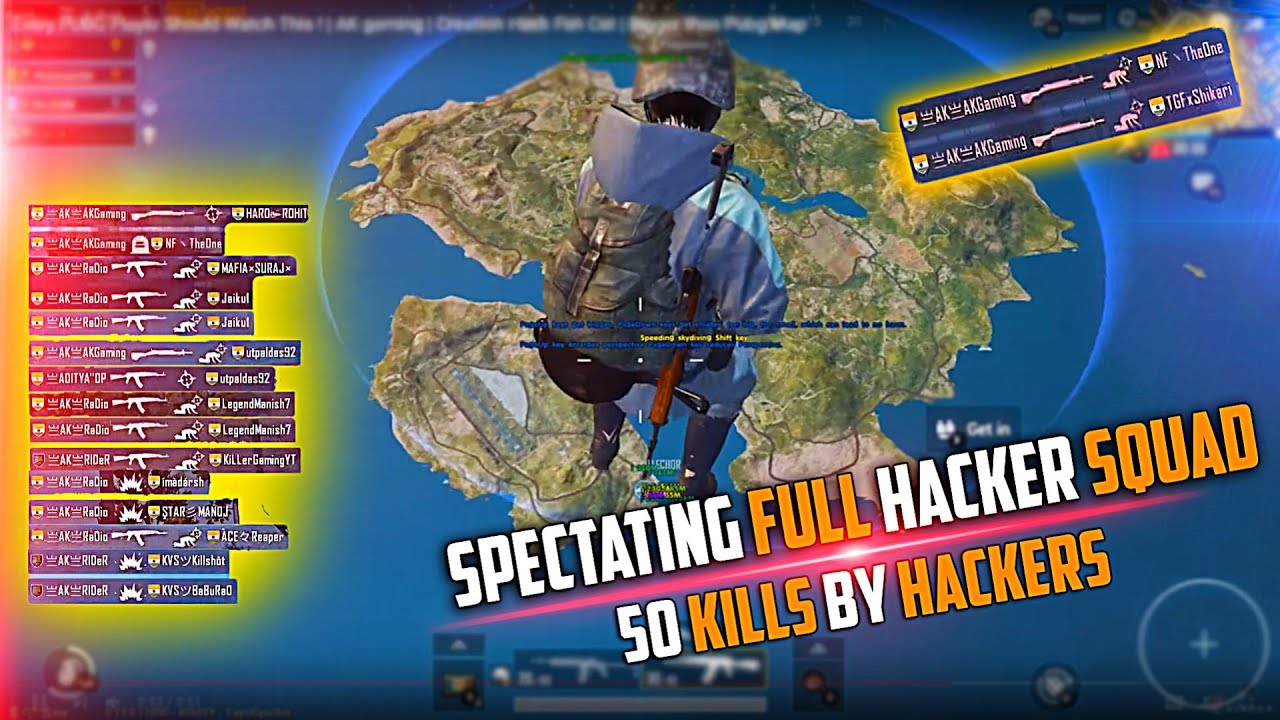SPECTATING FULL HACKER SQUAD 50 KILLS  in PUBG MOBILE LEGENDRY HACKS