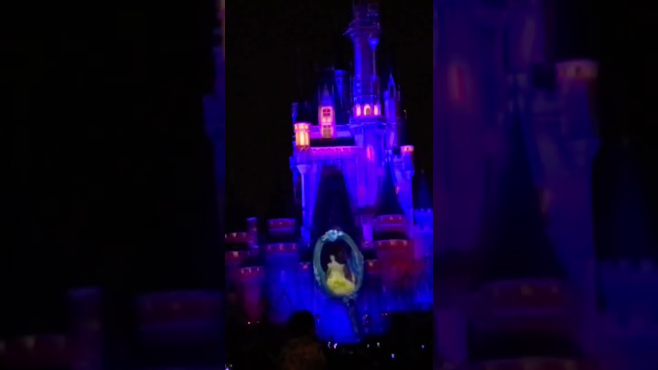 Beauty and The Beast Projection Show #disneyworld #disney #magickingdom #projectionmapping #shorts