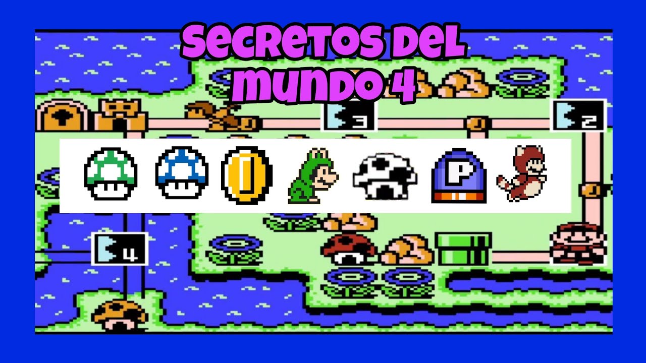 Super Mario Bros 3 | Mundo 4 Completo Secretos y Trucos | World 4 Complete secrets 🎮Andy Lo Plays🎮