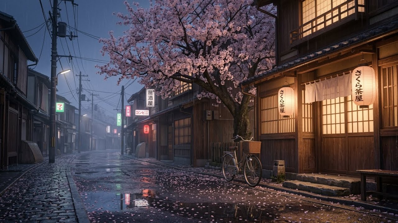 Rainy Night Japanese Lofi 🌧️ Deep Focus Study Music | Cozy Midnight Rain Ambience
