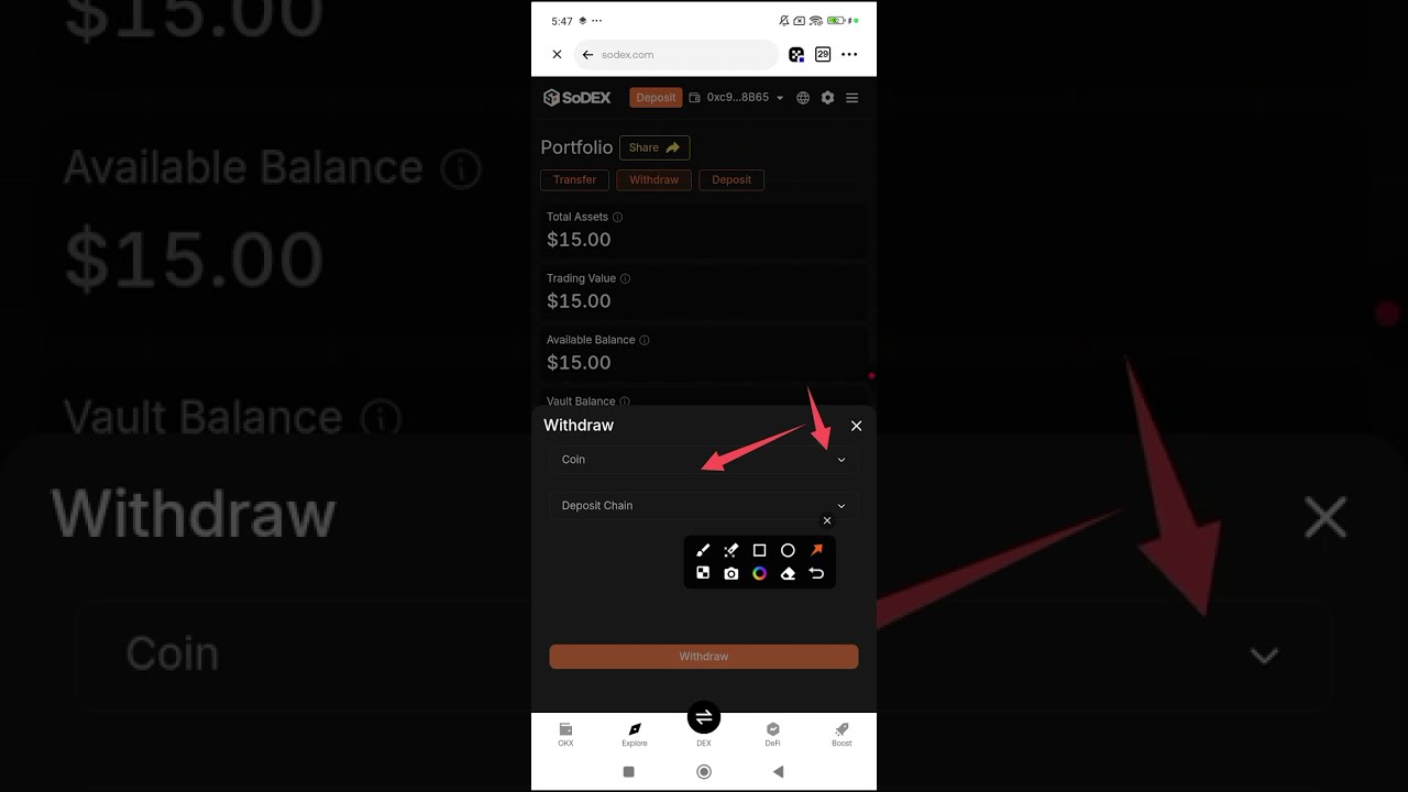How to withdraw the $15 you deposited in $Soso airdrop account 