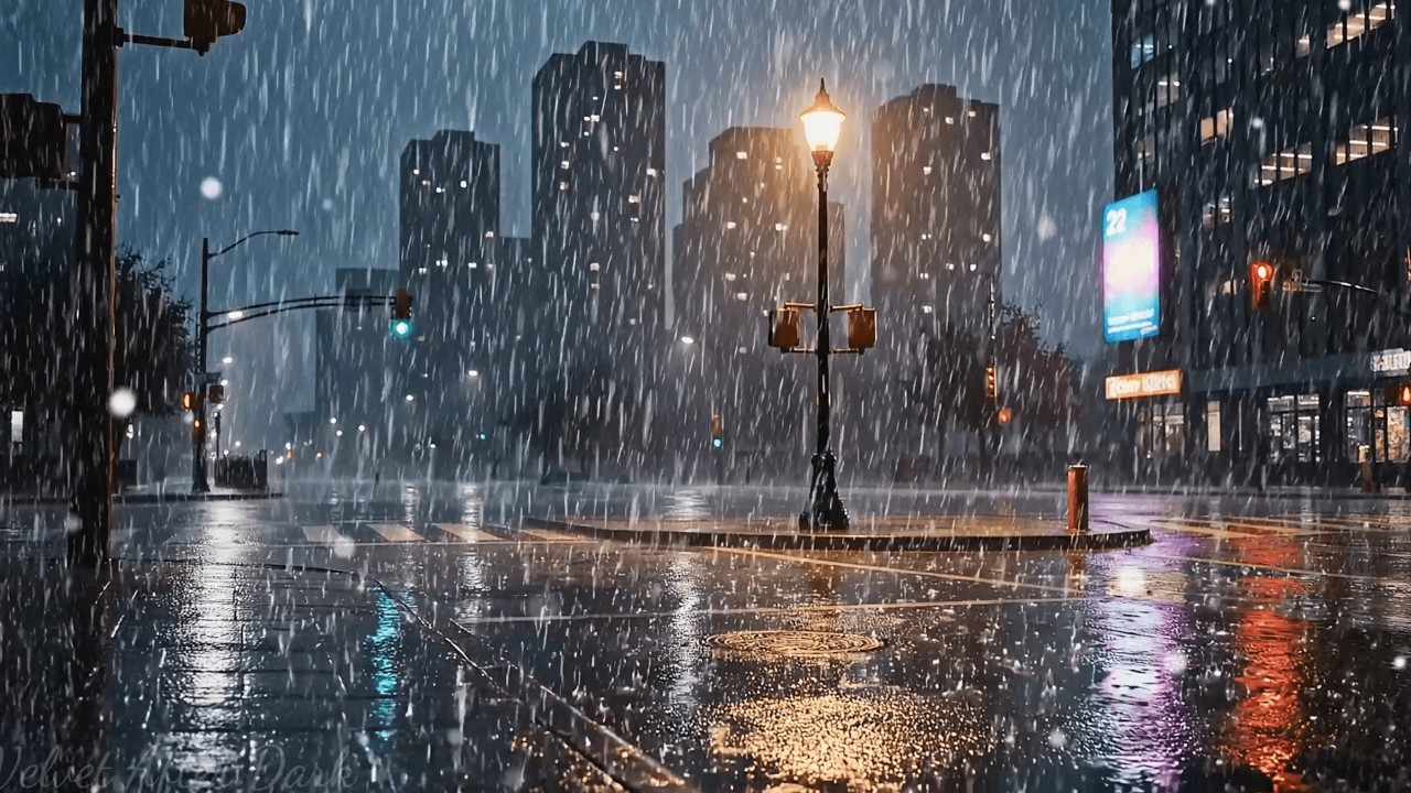 Deep Relaxation Jazz ☔ Soft Rain Sounds & Warm Night Ambience