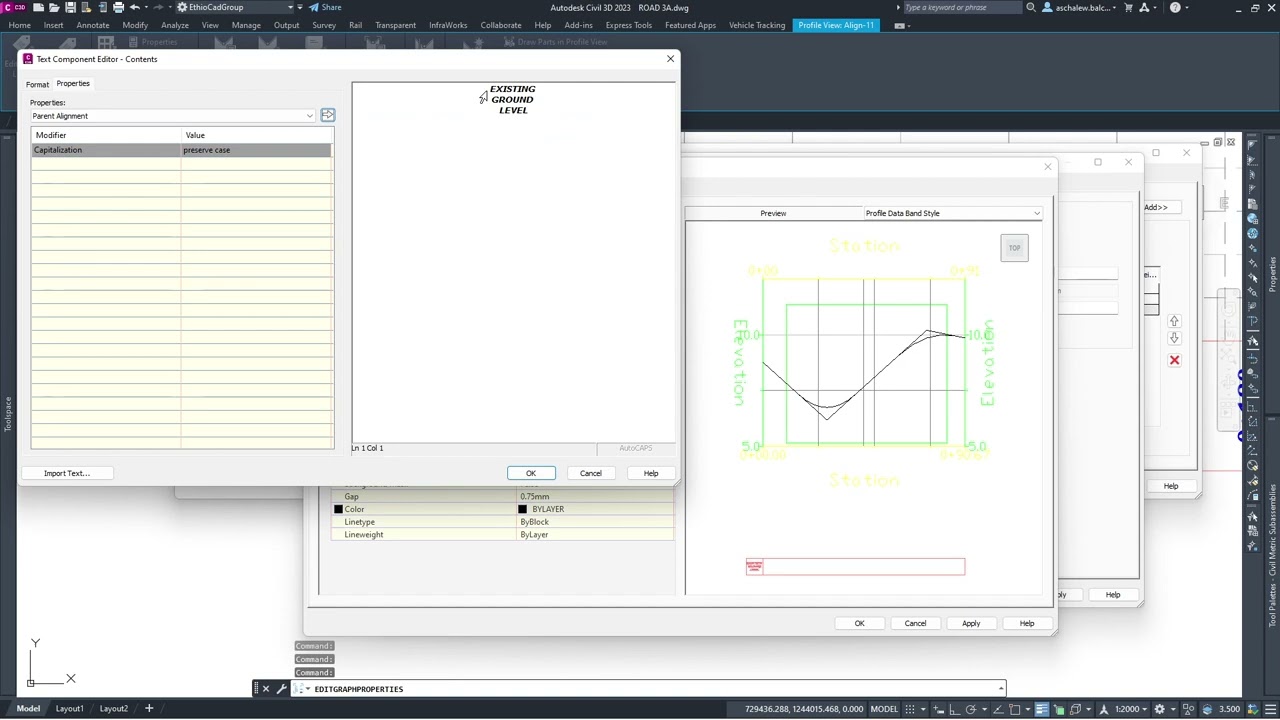 Civil 3D Profile band set easily from scratch for plan profile print on A3 paper size 6 of 7