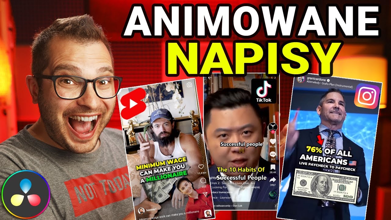 Animowane Napisy Do Filmów Na Shorts i TikToka W Davinci Resolve