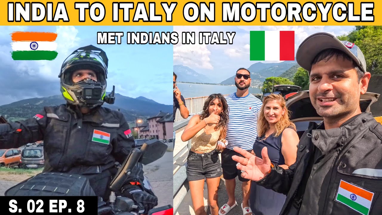 {S. 02 EP. 8} INDIA 🇮🇳 to ITALY 🇮🇹 on Motorcycle | Met Indians on the way & Finally Pahado me aagaye