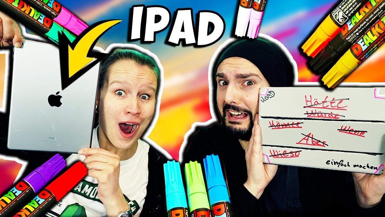 WIR DESIGNEN unsere iPads!! CUSTOMIZING CHALLENGE Kathi vs. Kaan | Marker Design Challenge
