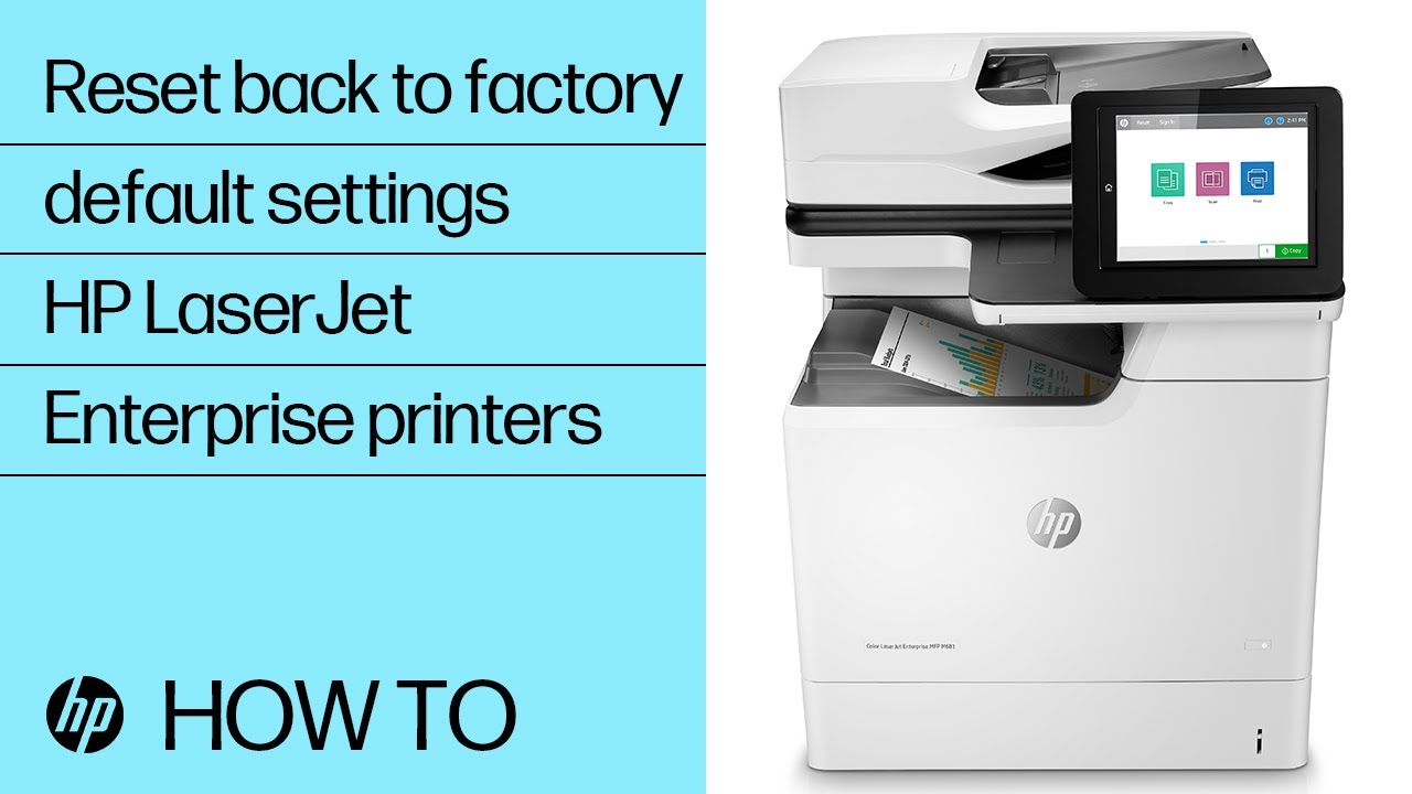 Reset your HP LaserJet Enterprise printer back to the factory default settings | HP Support