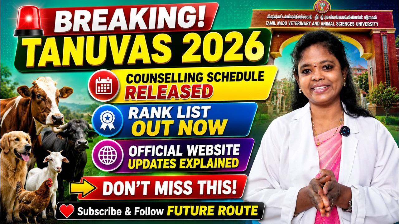 TANUVAS 2026 Counselling Schedule Released | Rank List Out | Complete Official Update