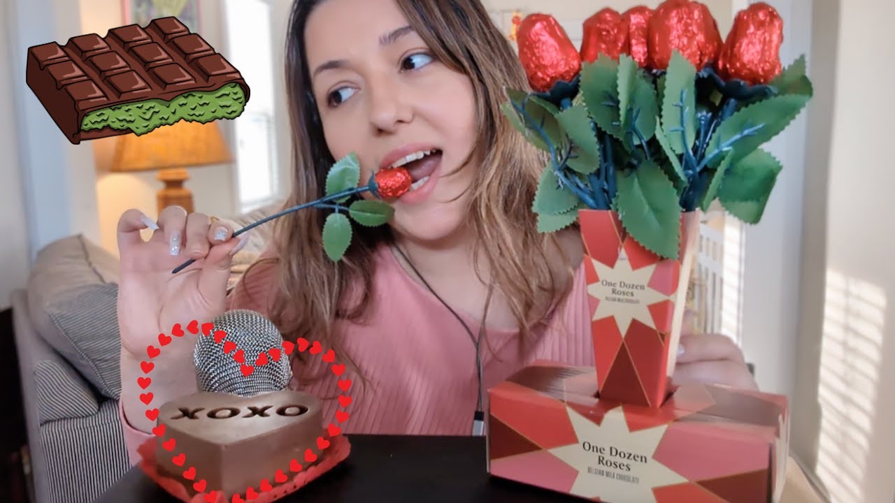 Sevgililer gününe özel 🍫  DUBAİ ÇİKOLATA 🌹 GÜL Çikolata 🌹 ASMR Türkçe mukbang yemek sesleri