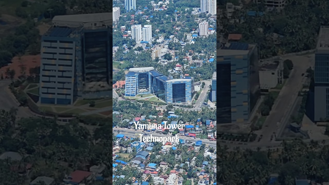 AERIAL VIEW OF TRIVANDRUM TECHNOPARK & LULU #trivandrum #lulu #technopark #kerala #premam #shorts