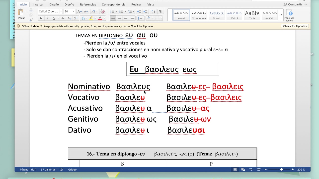 Griego1 temas en diptongo eu