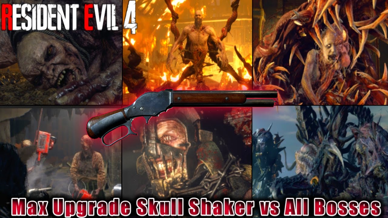 Full Upgrade Skull Shaker vs All Bosses - Resident Evil 4 Remake