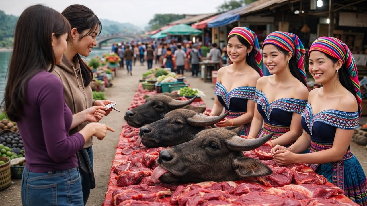 Explore the highland market of the Tay ethnic group in Vinh Yen, Bao Yen, Lao Cai, Vietnam.
