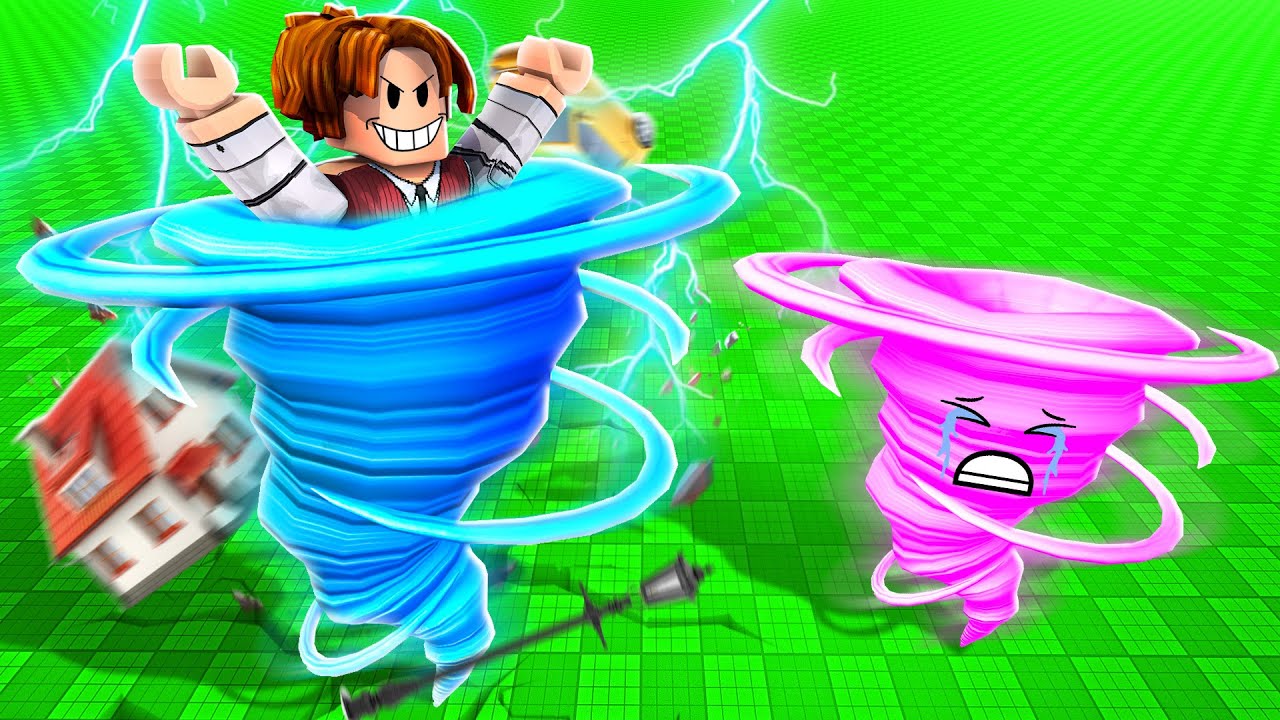 PASSEI UM DIA VIVENDO COMO UM TORNADO NO ROBLOX (Roblox Be a Tornado)
