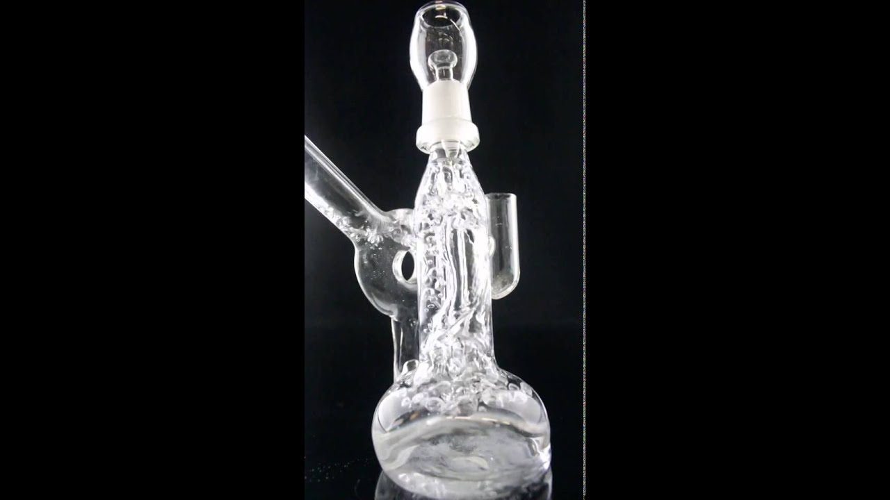 Donut Style Showerhead Glass Recycler Oil Rig Bubbler with Dabber Holder