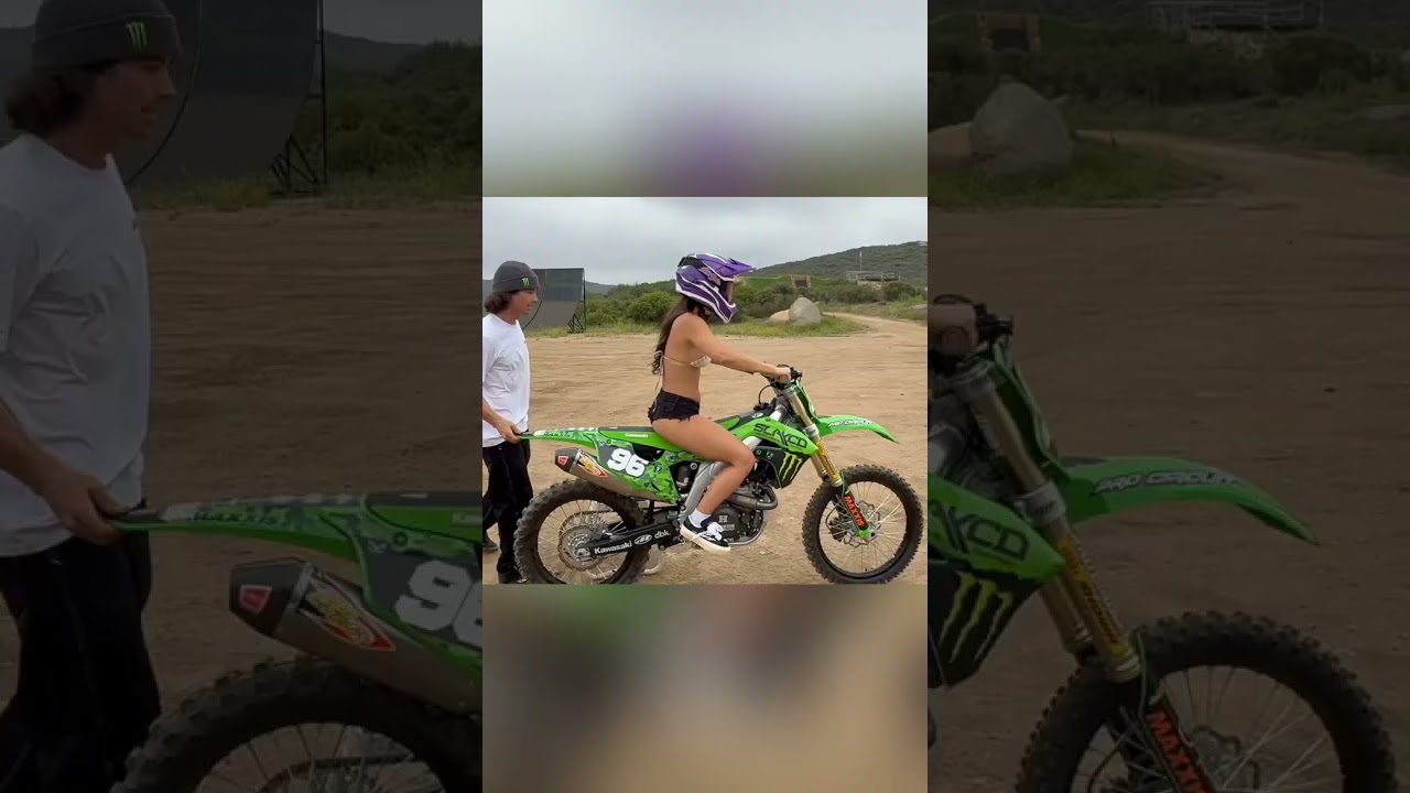 Shes better than all of us Kx450😮😮 #500cc #dirtbike #axellhodges #kawasaki #hotgirl#girl