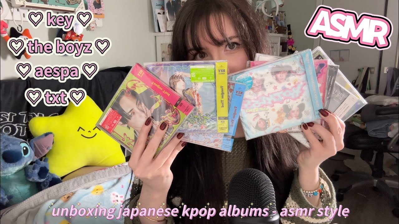 Впервые пробую ASMR ♡ Распаковываю японские Kpop альбомы в стиле ASMR 🤫