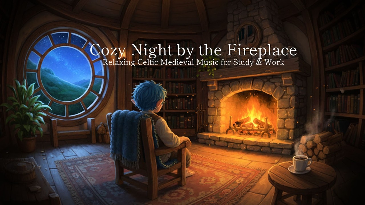 Relaxing Celtic Medieval Music for Study & Work | Cozy Night by the Fireplace