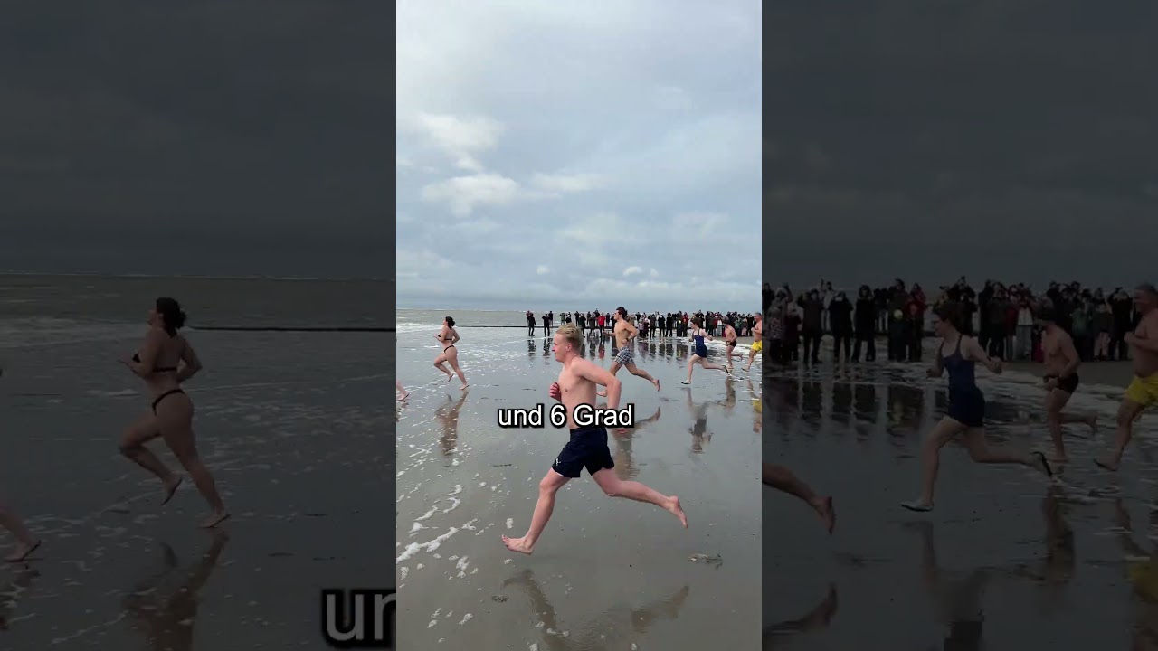 Anbaden auf Borkum: 104 mutige Menschen rennen in die Nordsee #ostfriesland