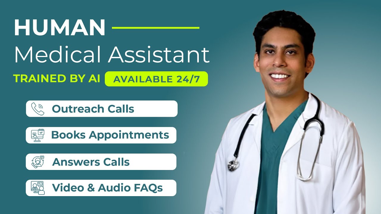Human-Like AI Medical Assistant | Makes & Answers Calls, Video FAQs | Books Appointments 24/7