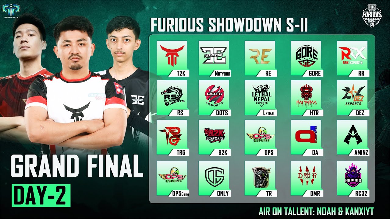 FURIOUS SHOWDOWN - S II | GRAND FINAL (DAY--2) | GP ESPORTS #t2k #notyour #htr #re #gore #trg