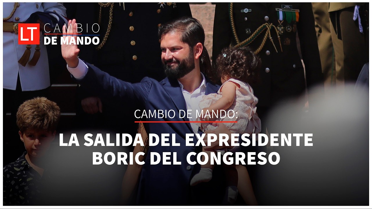 Con su hija en brazos y conduciendo: la salida de Boric de la ceremonia de cambio de mando