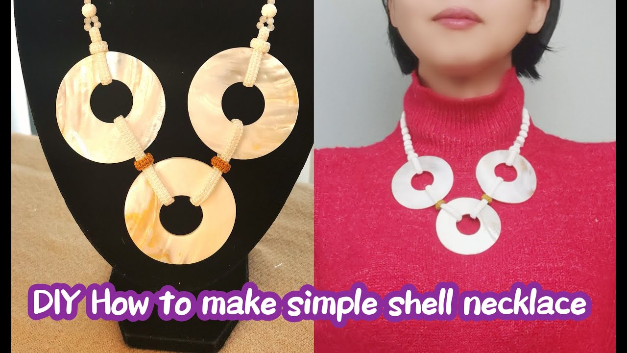 DIY| How to make a simple shell necklace Relaxing Handmade ASMR 手作疗愈时刻