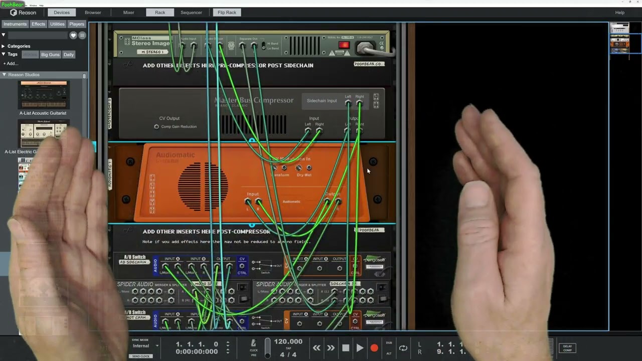Setting up the Master Compressor for sidechaining in Reason