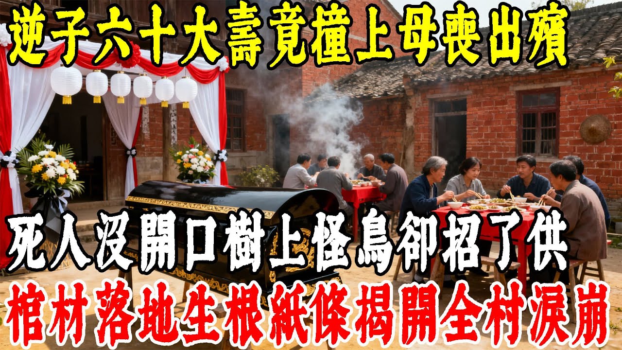 死人沒開口，鳥卻招了！逆子60大壽撞上母喪，棺材詭異『生根』，一張藏了多年的紙條讓全村淚崩。」#情感#民間故事#真實故事#中老年生活 #台灣