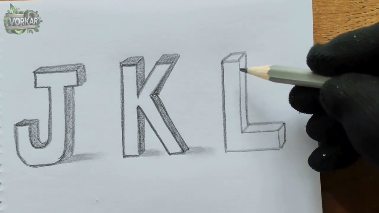 How to Draw 3D Letter L with Pencil Step by Step Tutorial | Как да нарисуваме 3D буква L с молив
