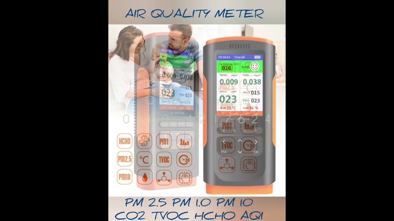 Formaldehyde detector air quality monitor PM 2.5 portable display air pollutants family decoration c