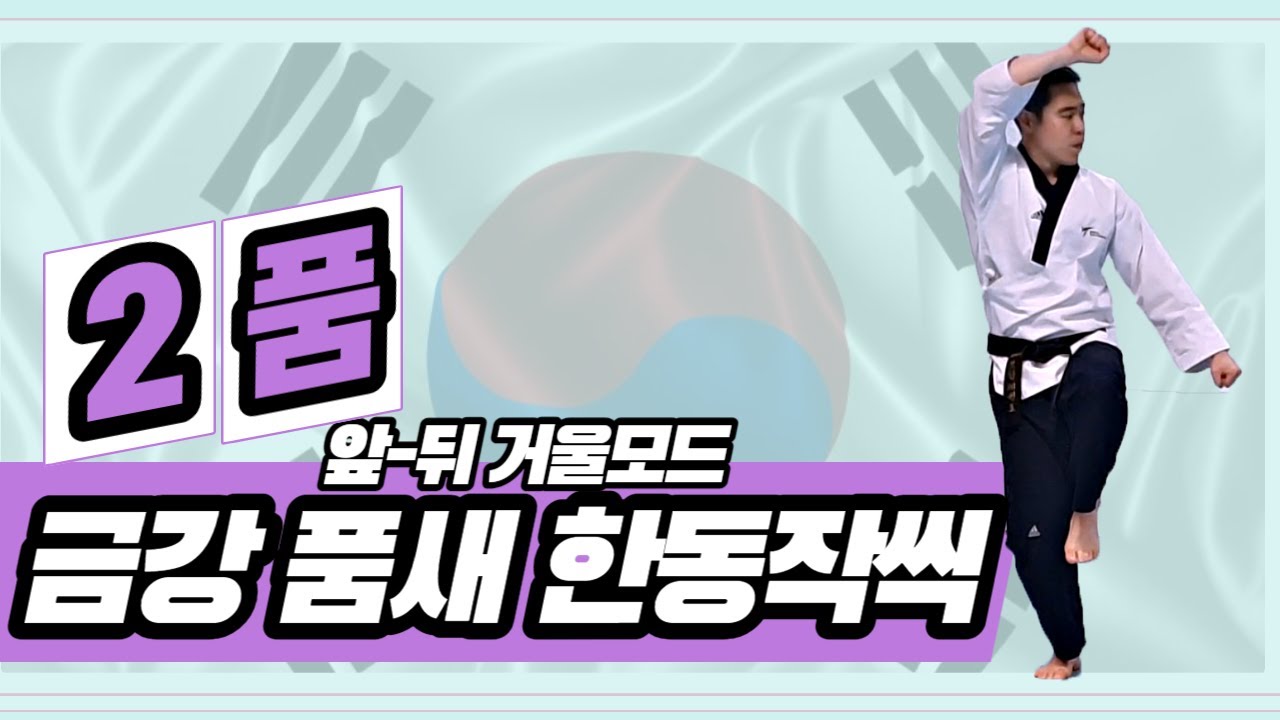 [2품][2단] [유품자품새][금강 아저씨] 금강 품새 앞뒤 거울모드 구령맞추어  배우자. #taekwondo #2품 #품새 #금강품새 #3품심사