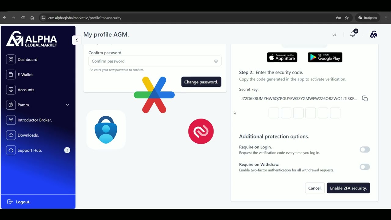 How to enable two-factor authentication (2FA)