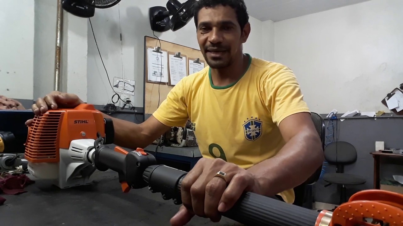#Montagem do tubo eixo# motor poda HT 75 STIHL
